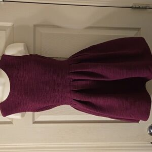 Aritiza Talula Purple Ribbed Pleated Skater Dress